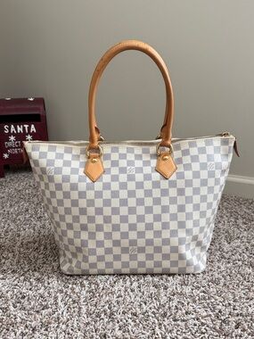 Authentic Louis Vuitton Saleya MM Azur Canvas